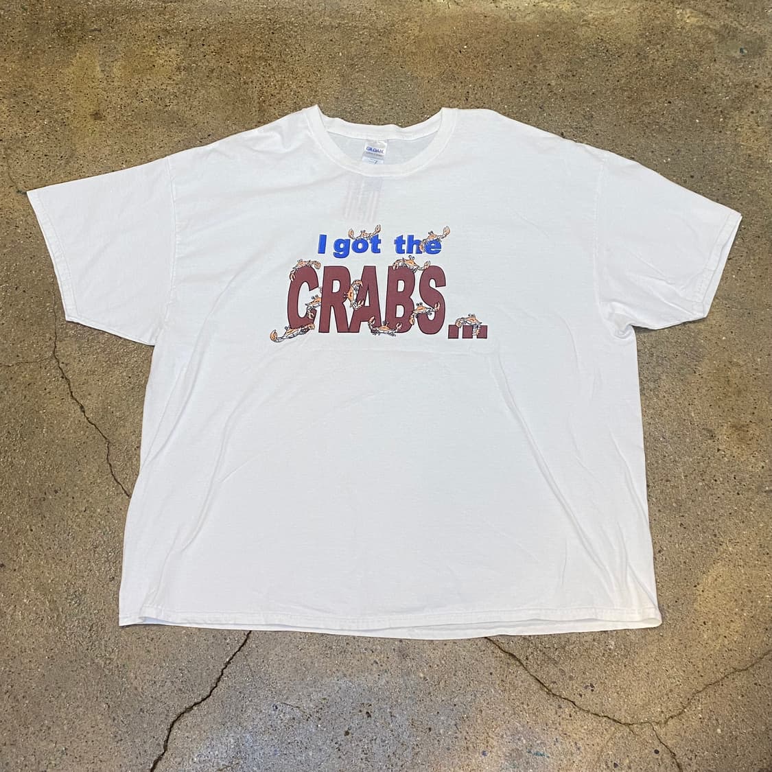 미국 빈티지 길단 CRABS 크랩 포인트 유니크 반팔티 흰티셔츠 빅사이즈 상품이미지1