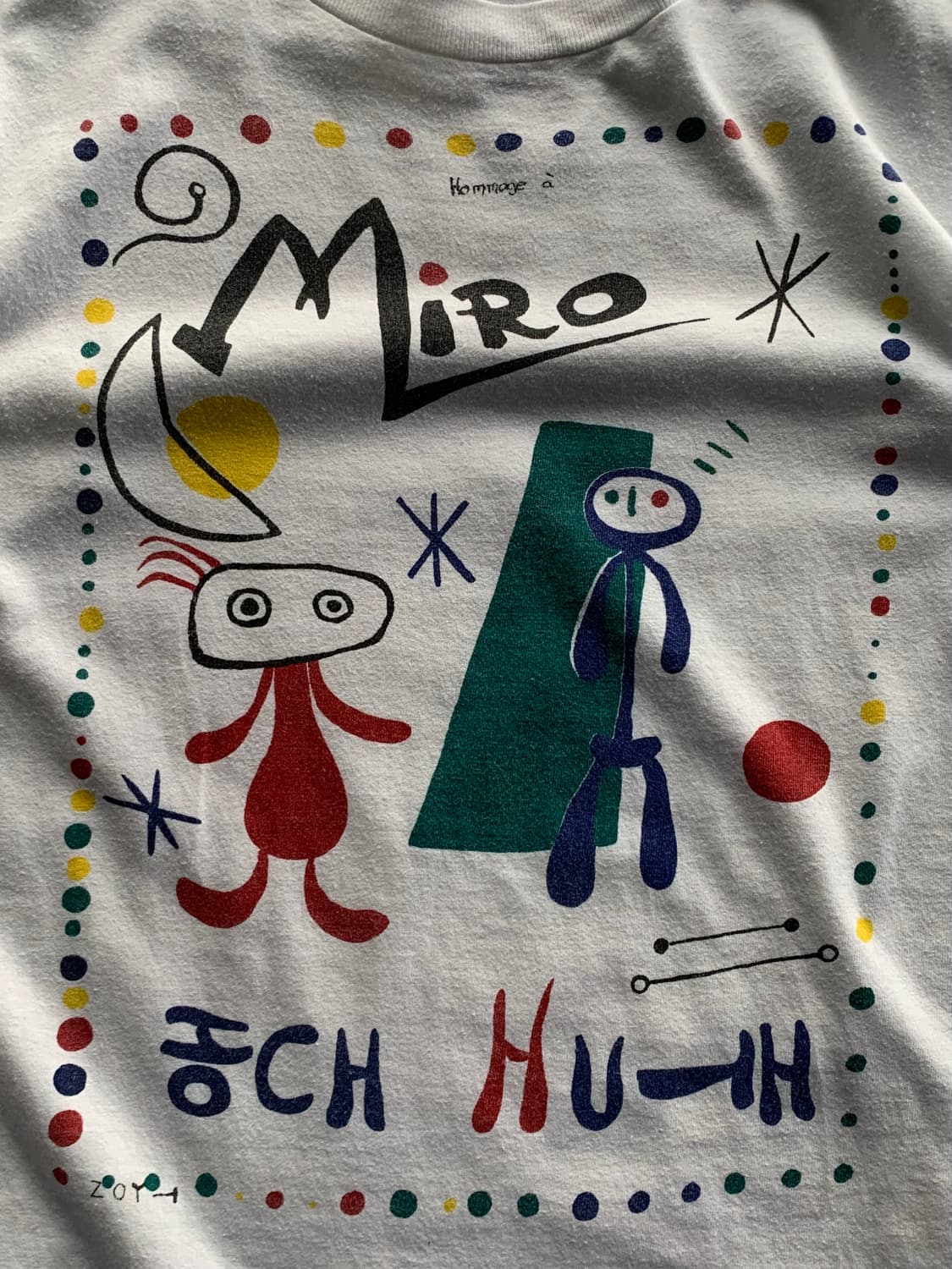 80s 호안 미로 독일 함부르크 전시회 프로모션 티셔츠 상품이미지2