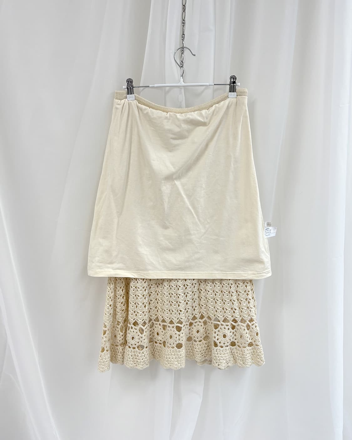popo creamy crochet knit skirt/dress 상품이미지8