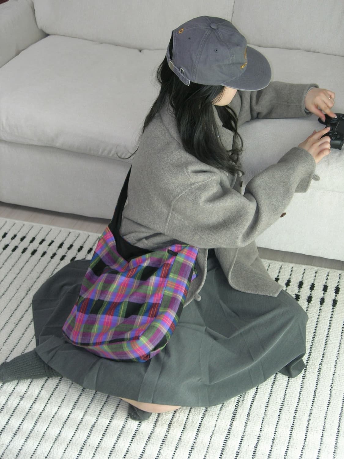 플럼캔디 체크백 상품이미지3