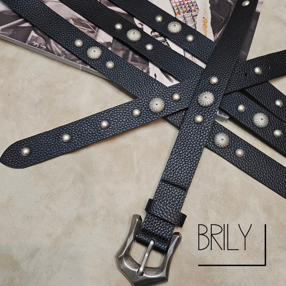 [Unisex] ROKI 에스닉 스터드 이태리 소가죽 웨스턴 벨트 상품이미지3