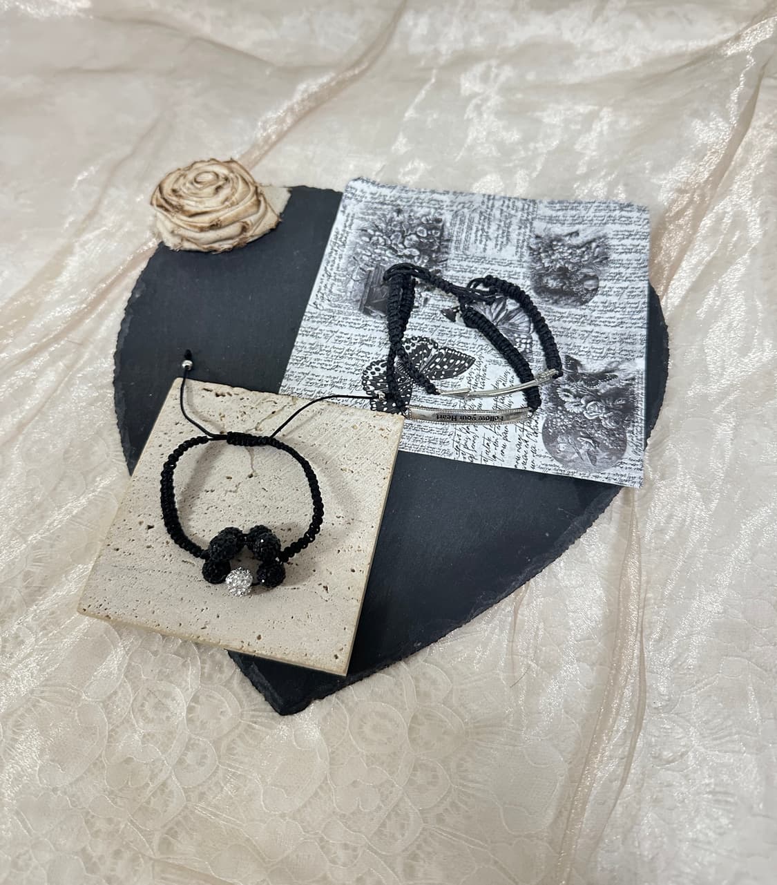 빈티지  볼 화살 짜임 조절끈  팔찌세트 상품이미지1