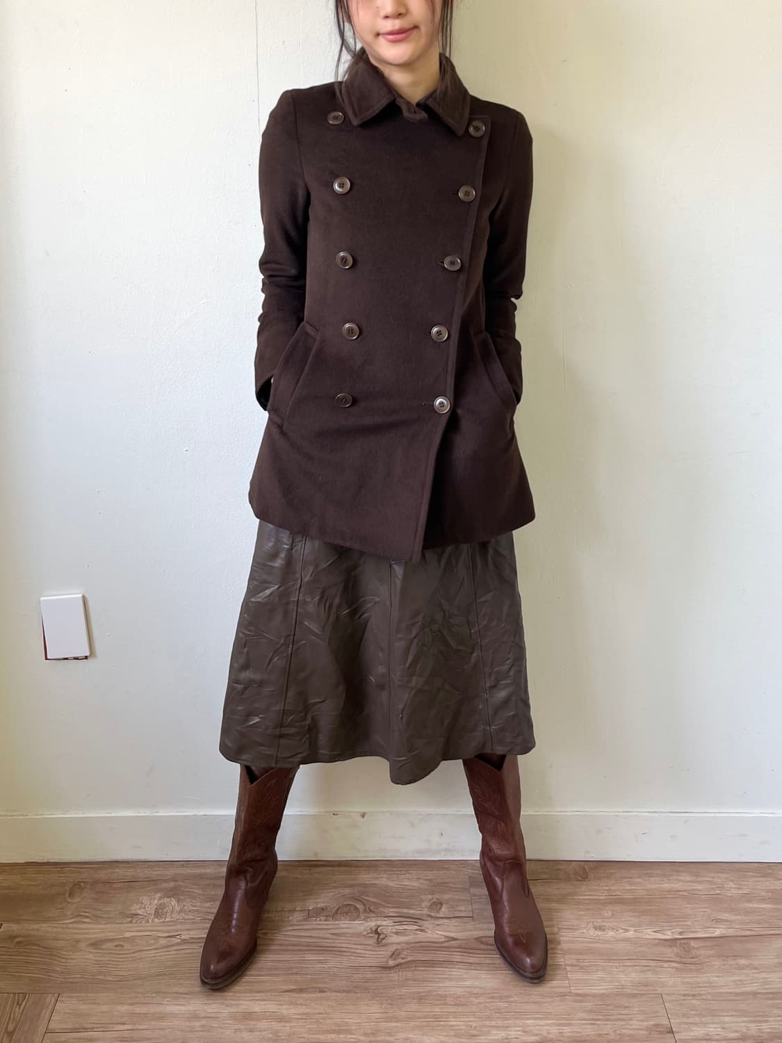 theory 초코브라운 캐시미어 더블 코트 상품이미지7