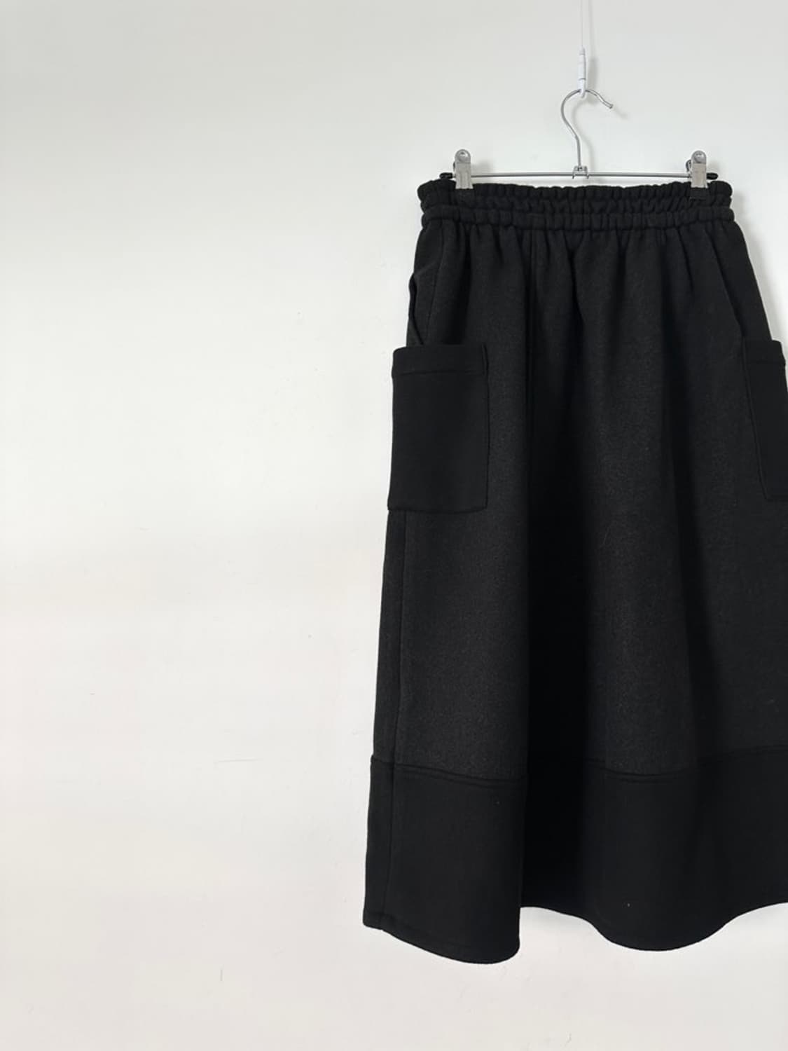 Warm soft banding skirt / black & grey 상품이미지3
