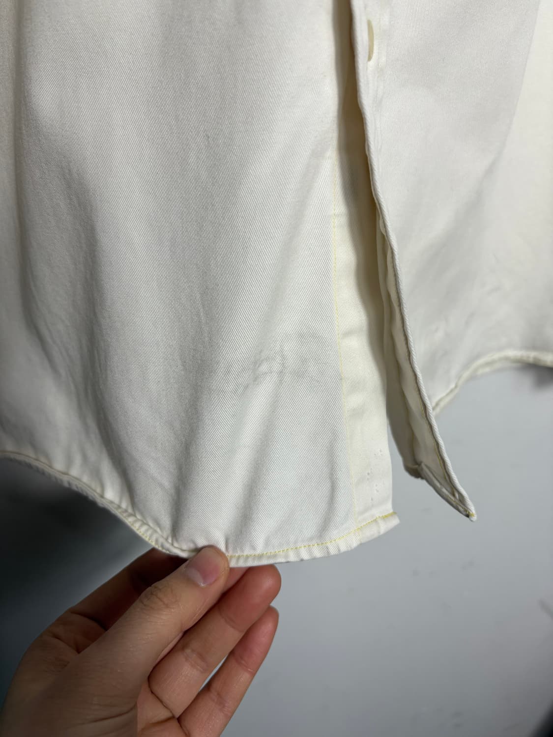 Polo 빅사이즈 옐로우 스티치 아이보리 셔츠 상품이미지8