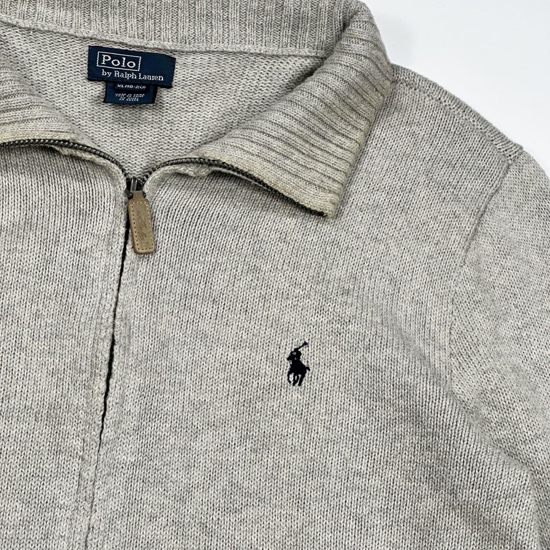 폴로 랄프로렌 포니 걸즈 그레이 니트 집업 (실측 M 여성추천) 상품이미지3