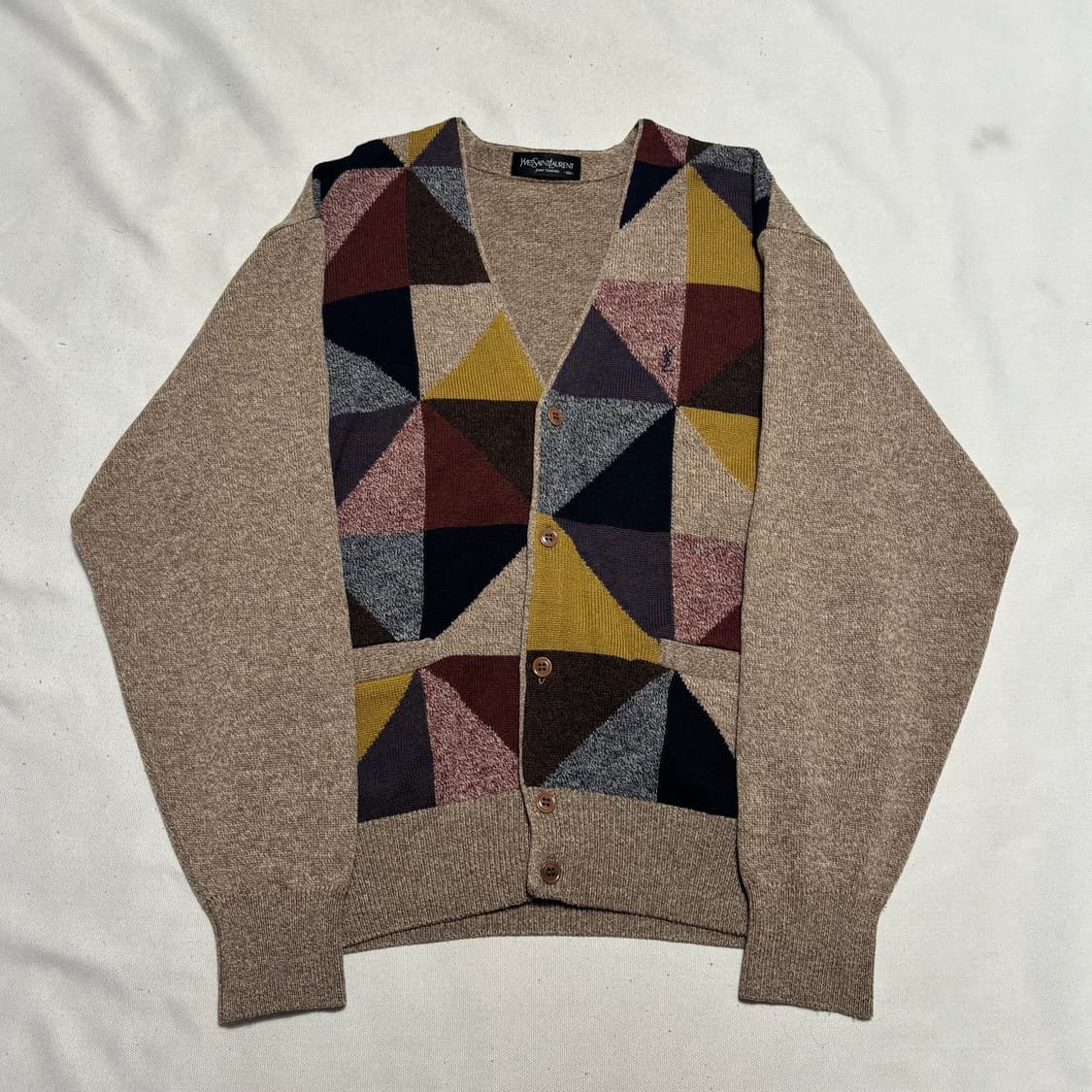 100 입생로랑 체크 패턴 울 가디건 상품이미지2