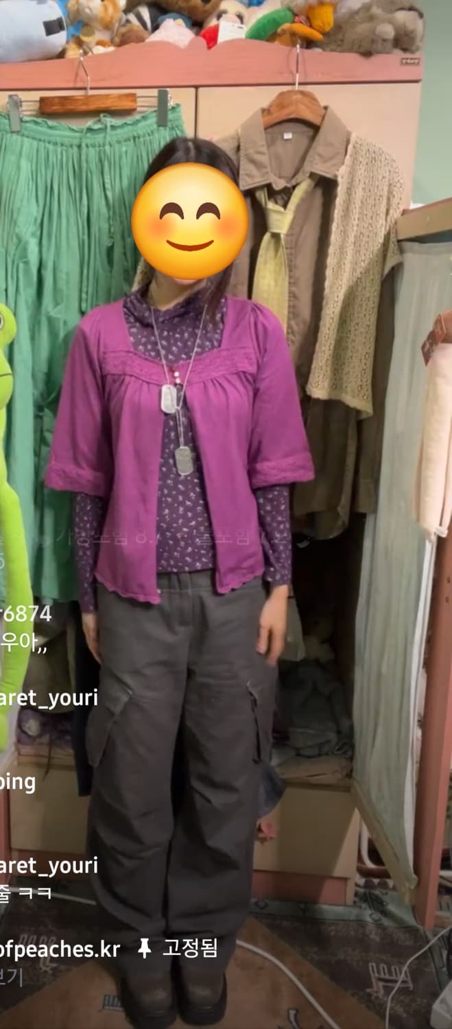 (카모메산장) 보라빛 카고바지 코디 (착샷있어요) 상품이미지4