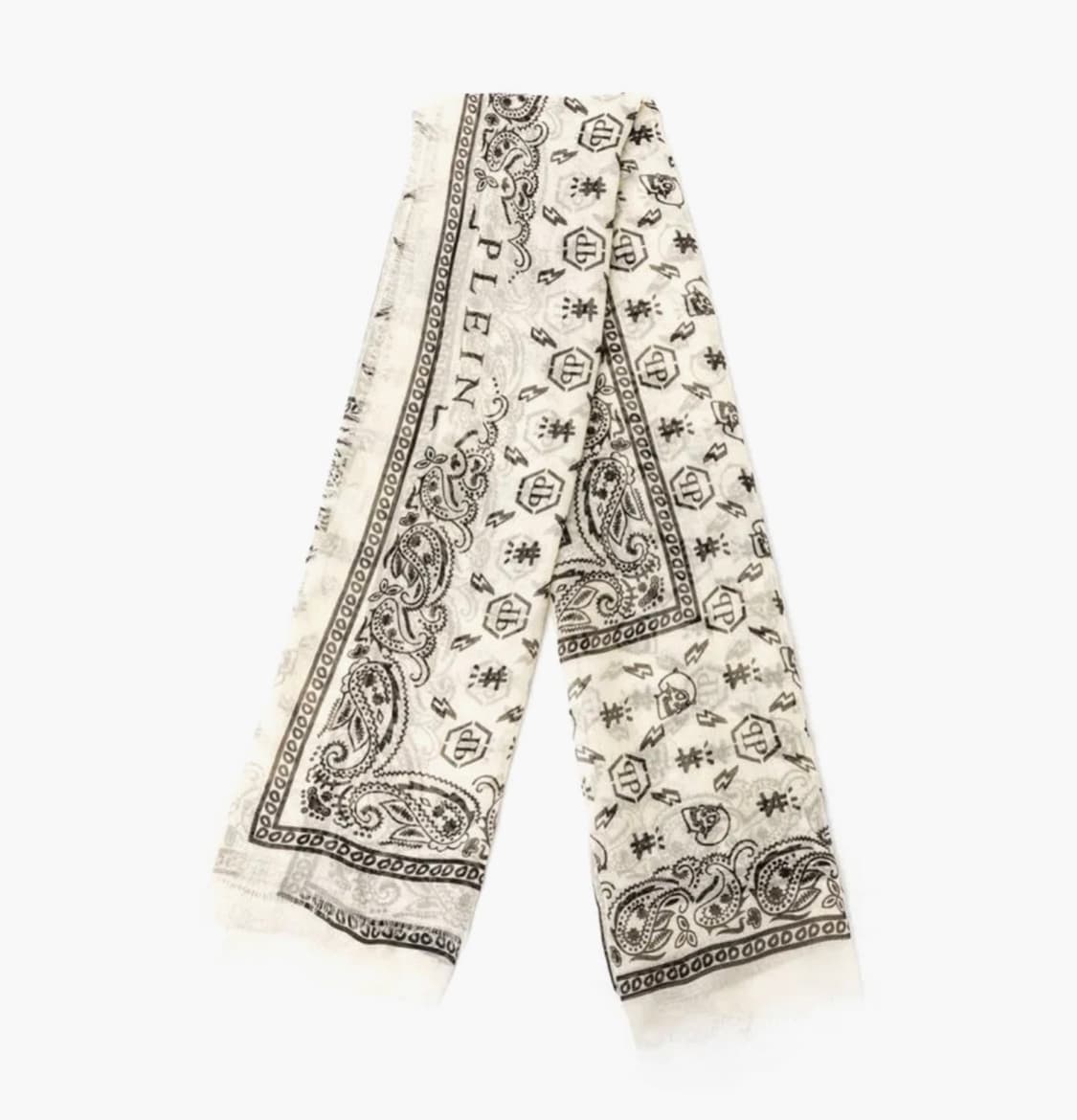 (OS) 필립플레인 모달 실크 달러 머플러 아이보리 화이트 상품이미지4