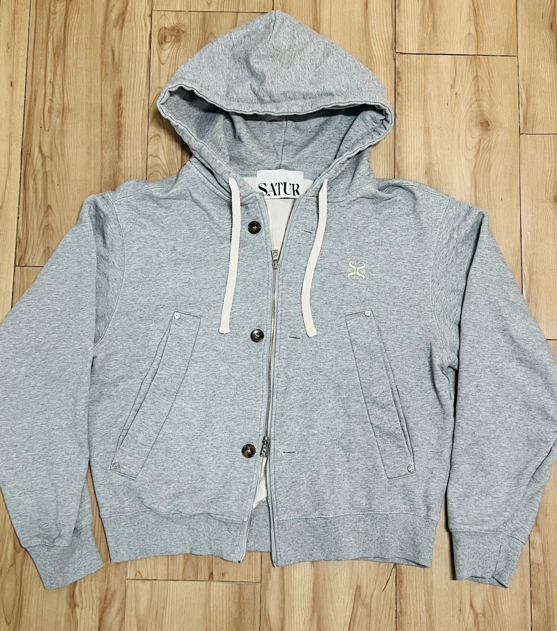 세터 (SATUR) 테오 코튼 올 데이 후드집업 멜란지그레이 L 상품이미지9