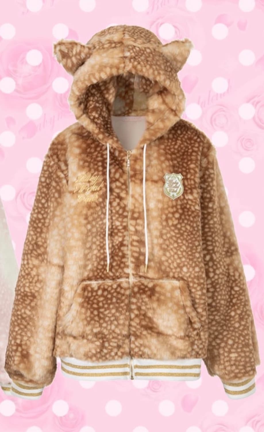 베이비메탈클럽 밤비돌 퍼 자켓 브라운 상품이미지1