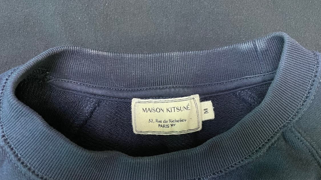 메종키츠네 맨투맨 네이비 폭스헤드 상품이미지2