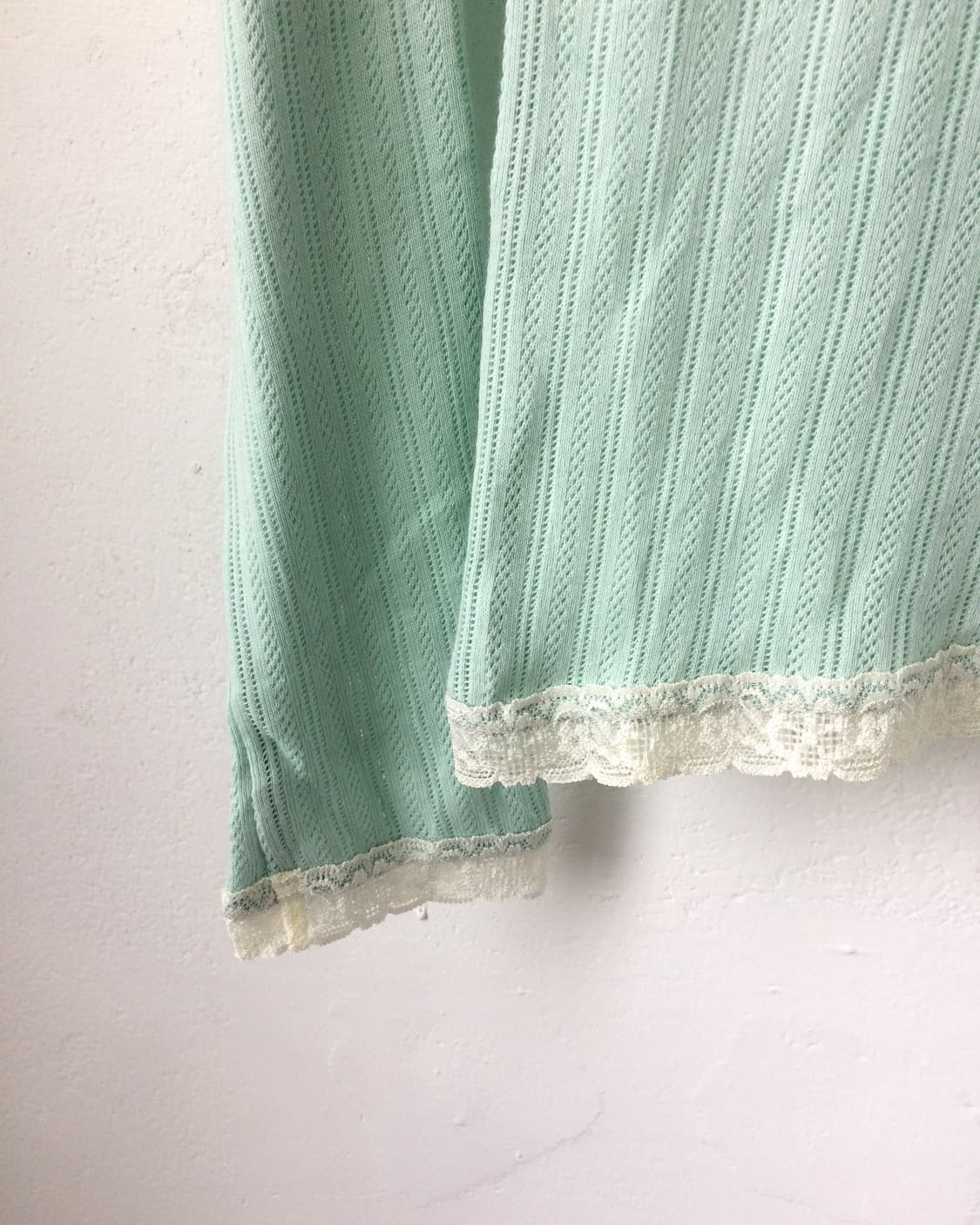 Lace trimming ribbed sleeve 상품이미지4