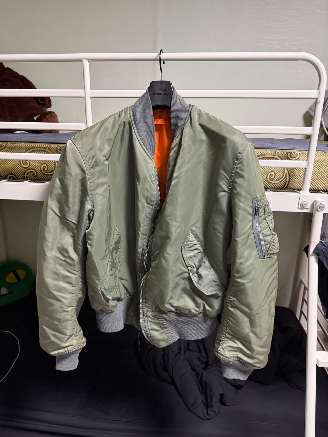 알파인더스트리 항공점퍼 카키 90‘s 빈티지 L 상품이미지1