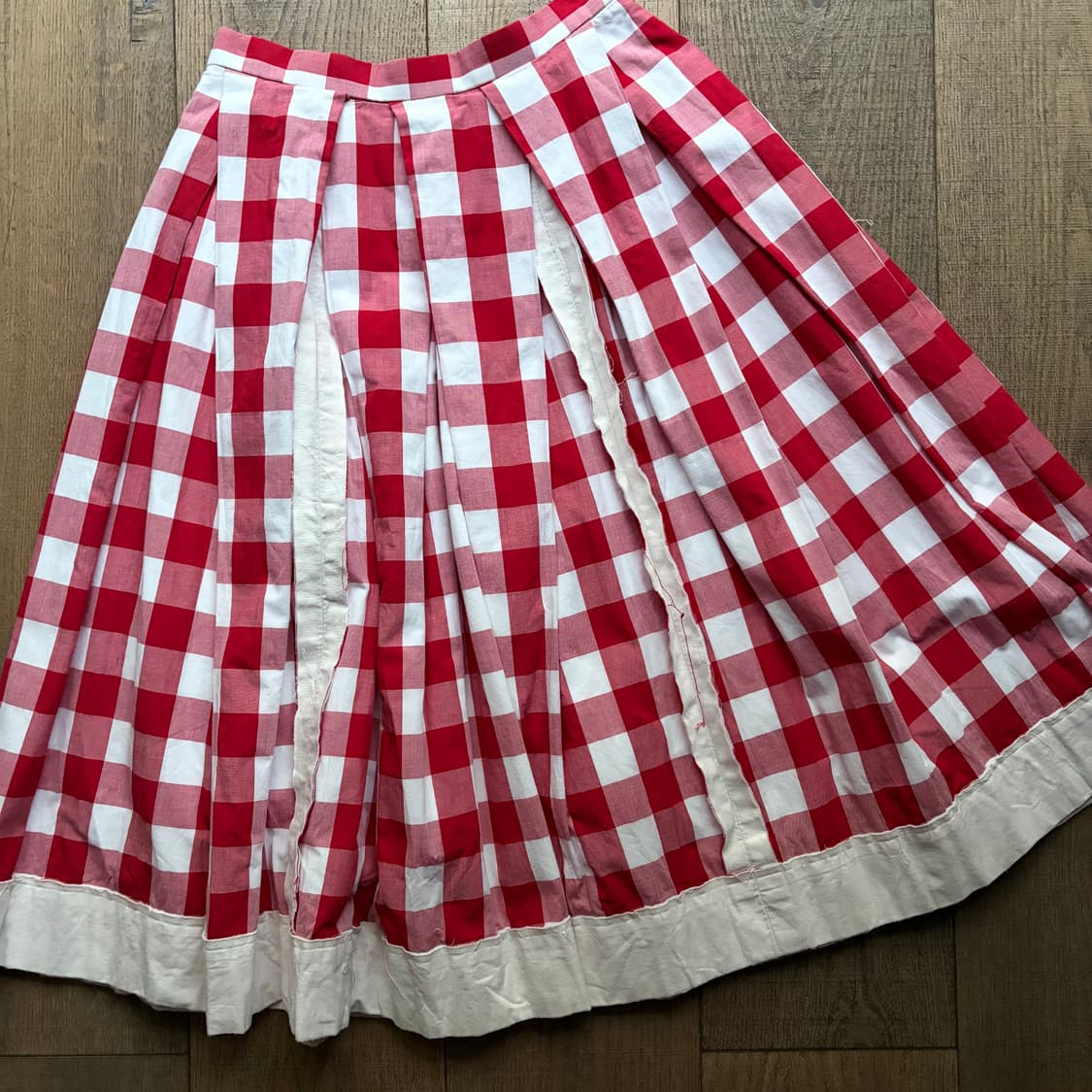 Gingham Check Distressed Pleats Skirt 상품이미지7