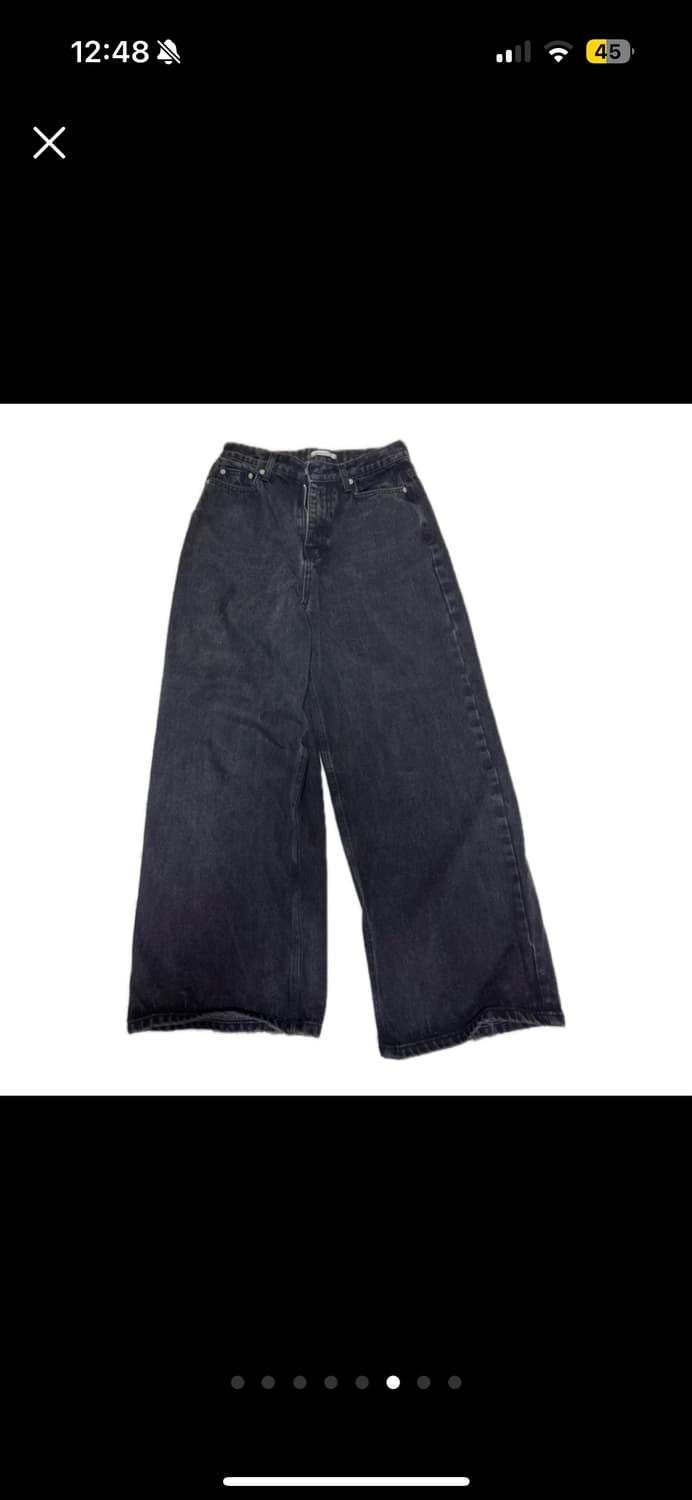 어텀 블랙 와이드 팬츠 상품이미지5