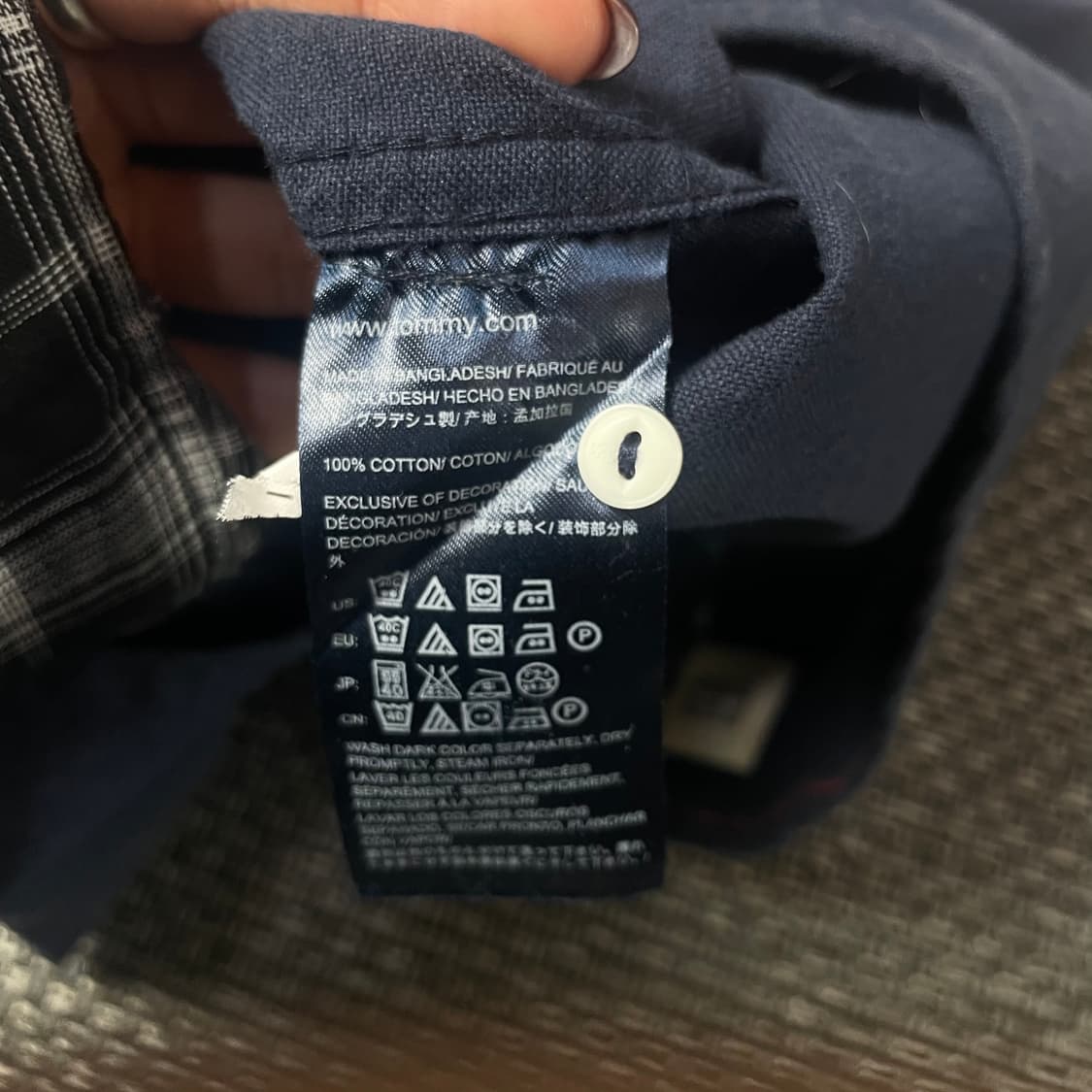 타미힐피거 네이비 핑크 화이트 심플 단가라 S 커스텀핏 상품이미지9