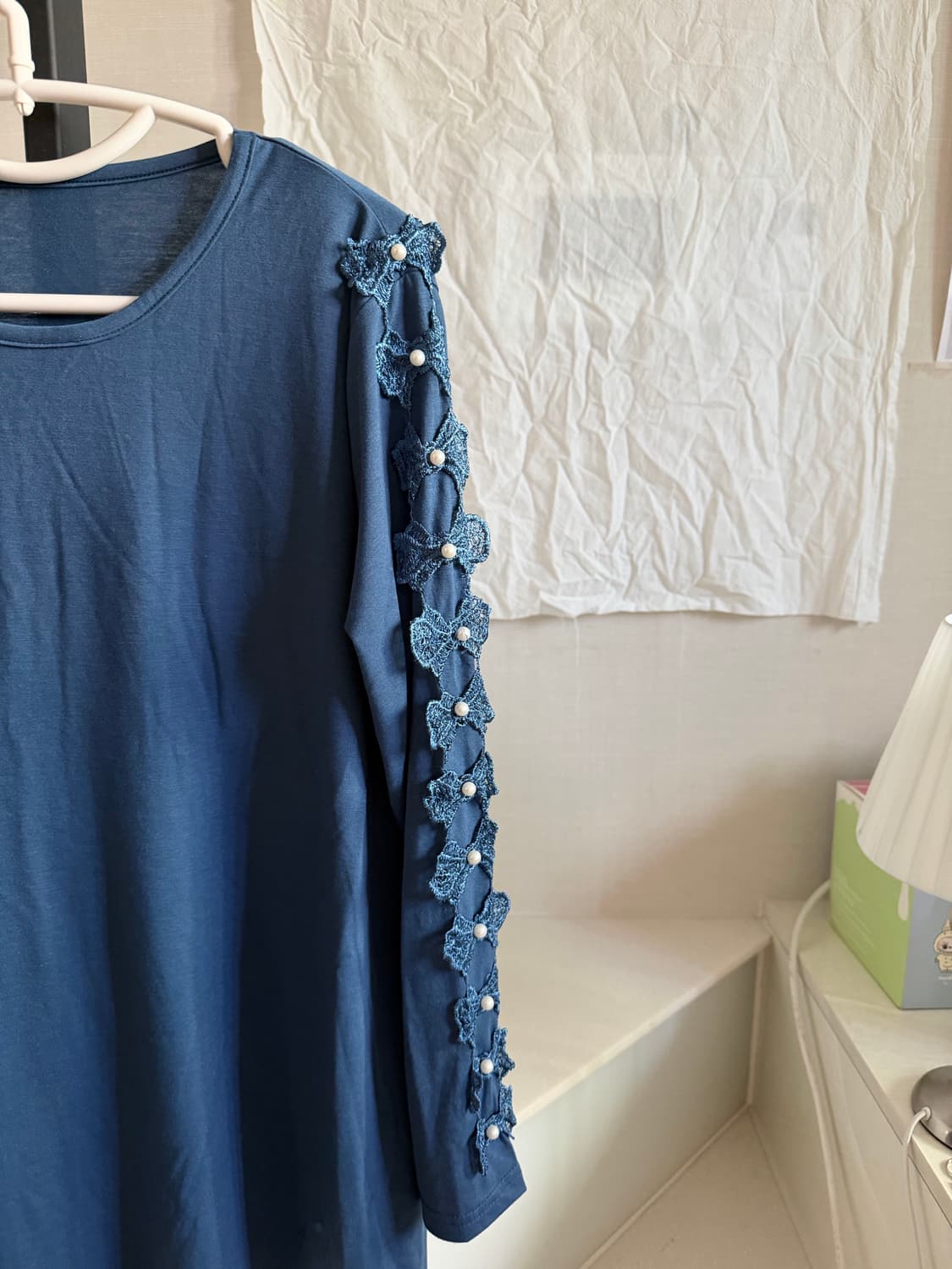 레이스 진주 디테일 롱슬리브 상품이미지3