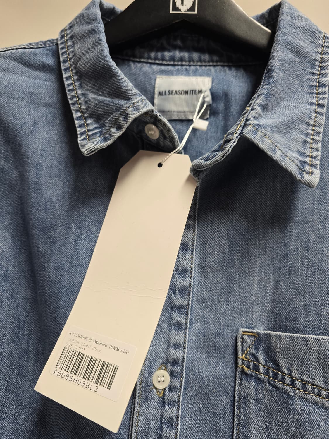 새상품)빅사이즈 데님 셔츠 3XL 상품이미지3