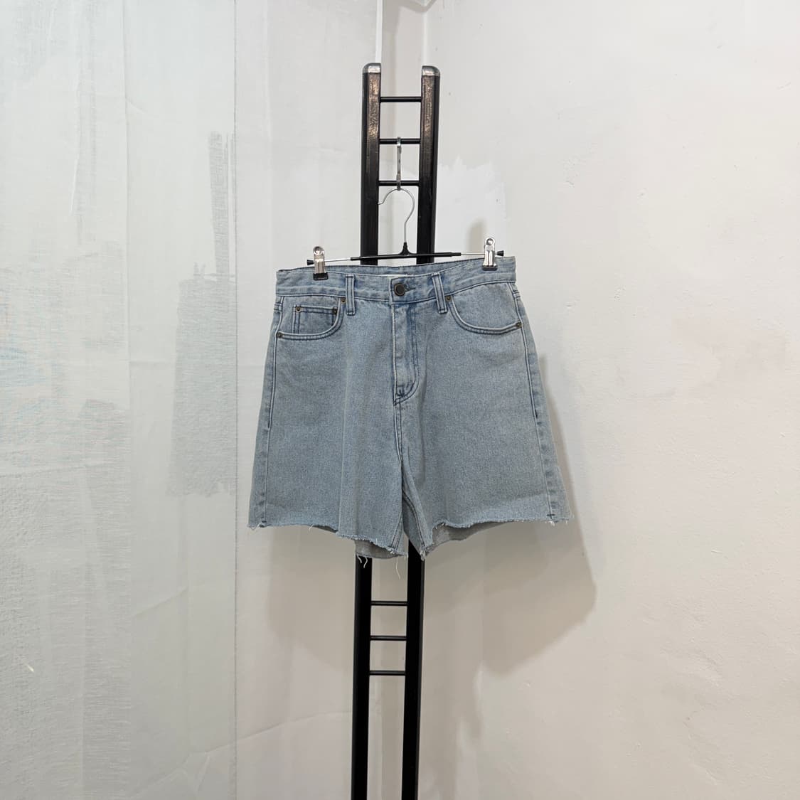 (S)포스터 연청워싱 반바지 하이웨스트쇼츠 4645 상품이미지1