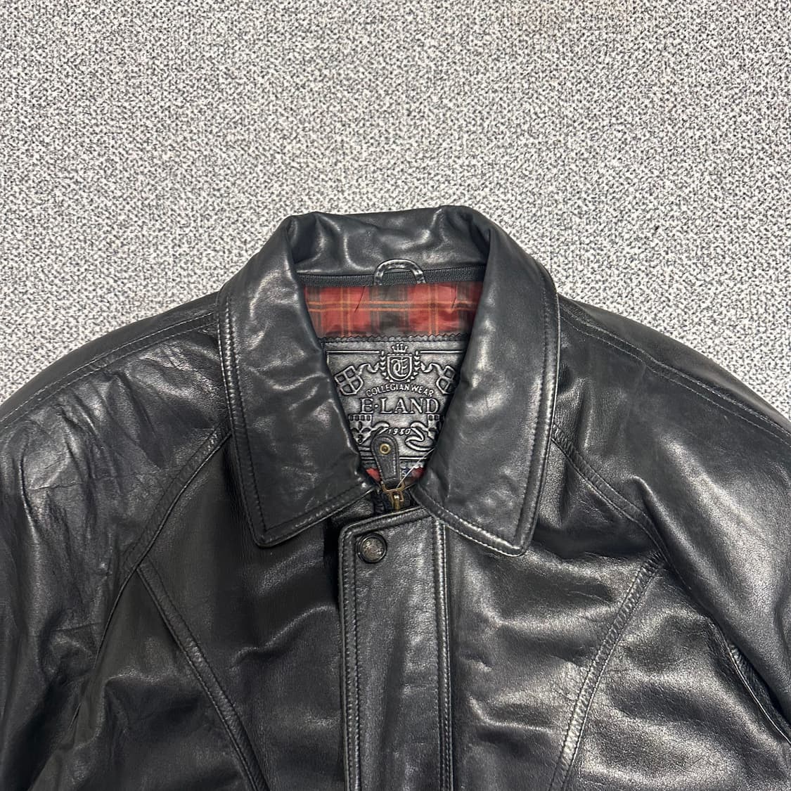 블랙 레더 봄버 자켓 상품이미지2