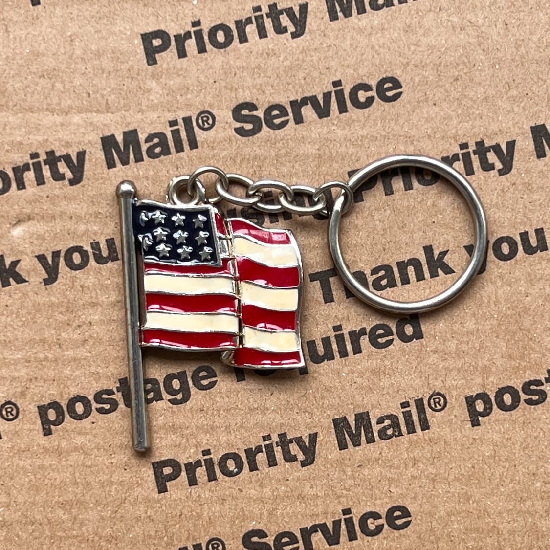 90s vtg USA Flag Keyring 상품이미지1