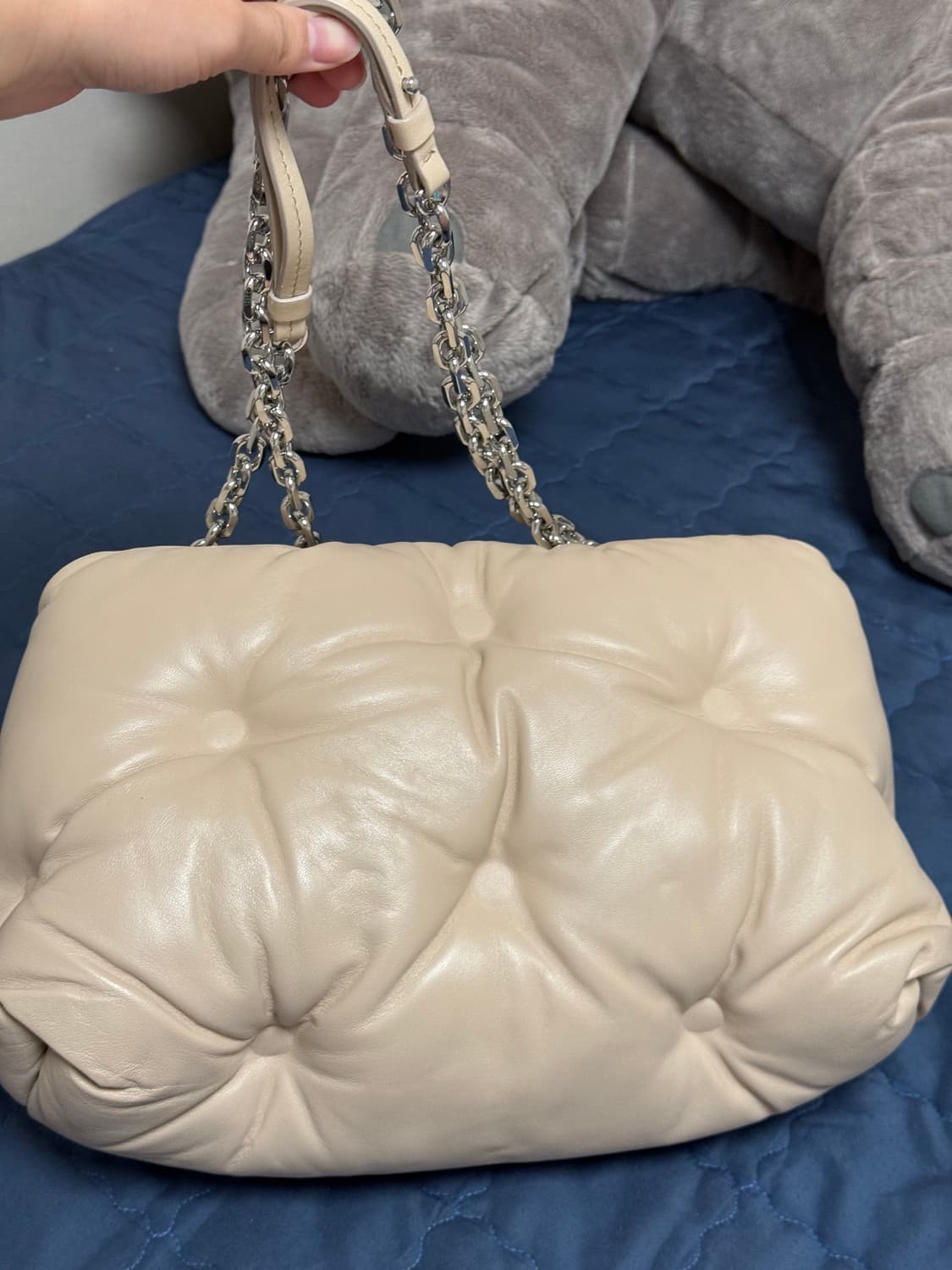 메종 마르지엘라 글램 슬램 플랩 미디움백 베이지 상품이미지8