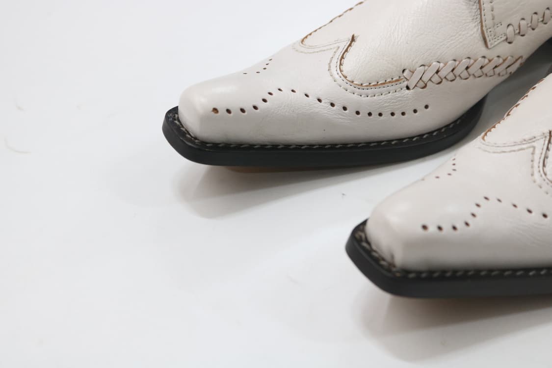 새상품) 훕데두 빈티지 화이트 레더 윙팁 옥스퍼드 슈즈 상품이미지4