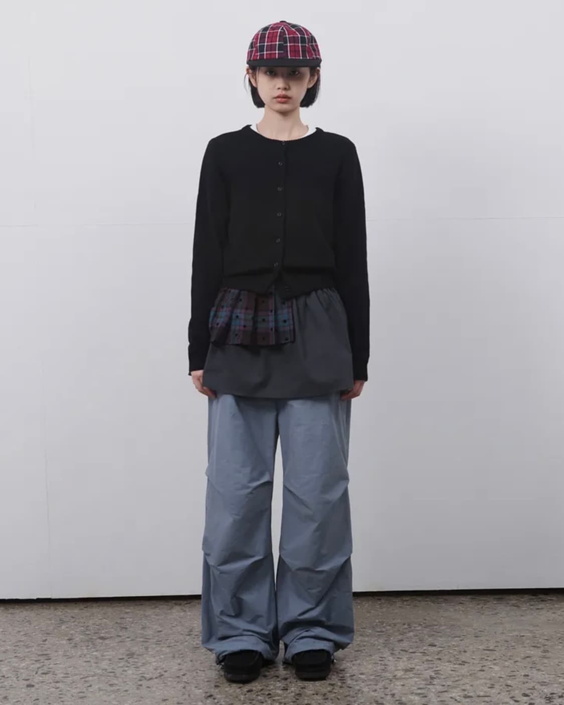 오헤시오 CHECK TWOWAY MINI SKIRT, ASH BLUE 상품이미지2