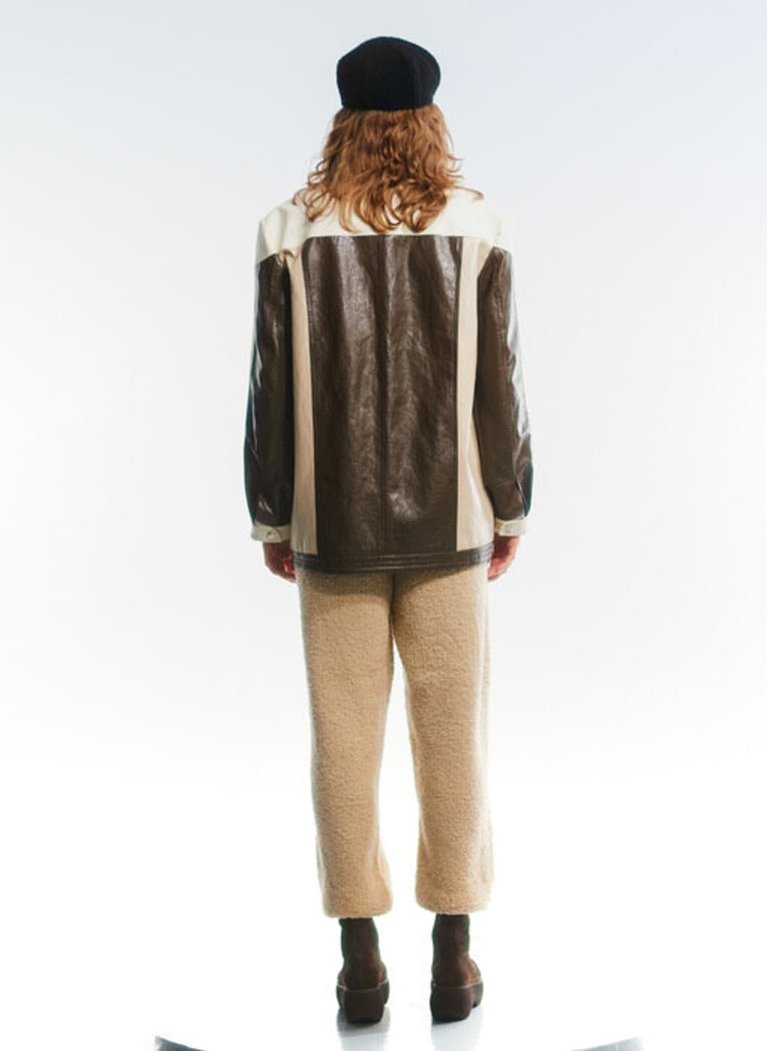 Open yy 더오픈프로덕트 레더 바이커 자켓 panelled biker 상품이미지2