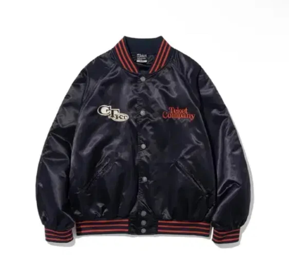 테켓 keyword satin jacket navy M 상품이미지1