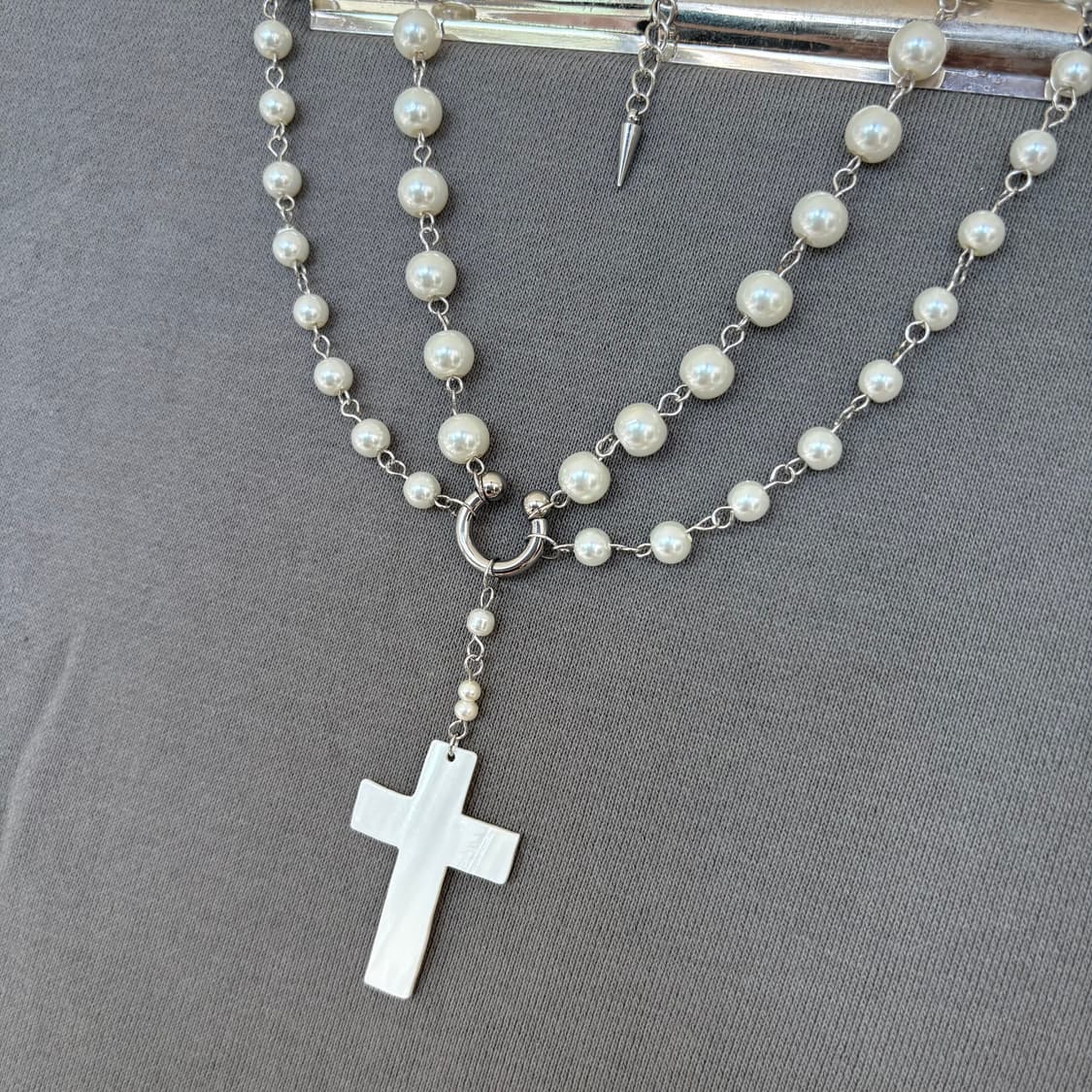Pearl Cross Necklace🪽 상품이미지2