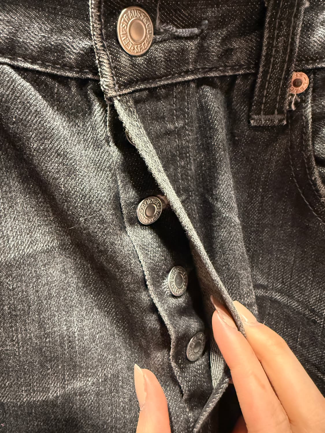 Levis 리바이스 501 흑청 데님 팬츠 상품이미지6