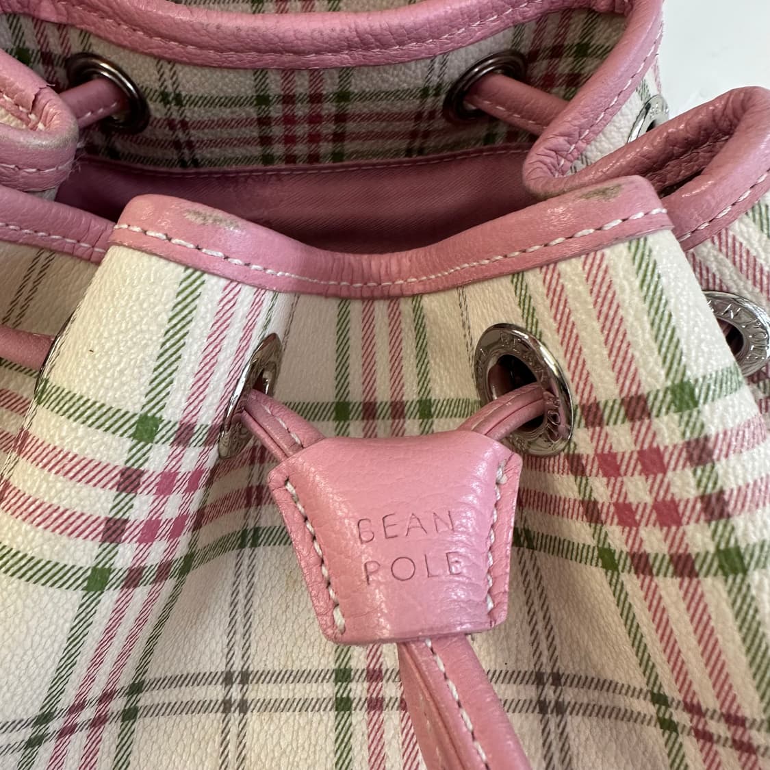 빈폴 리얼레더 트림 체크 백팩 상품이미지4