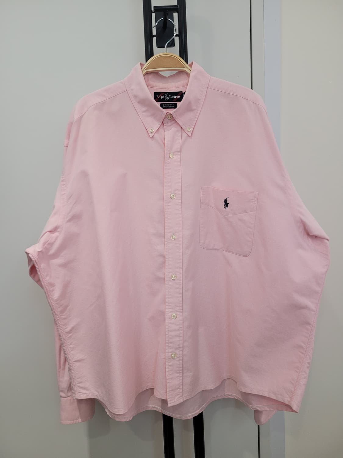 90s 랄프로렌 핑크 옥스포드 빅셔츠 XL사이즈 상품이미지1