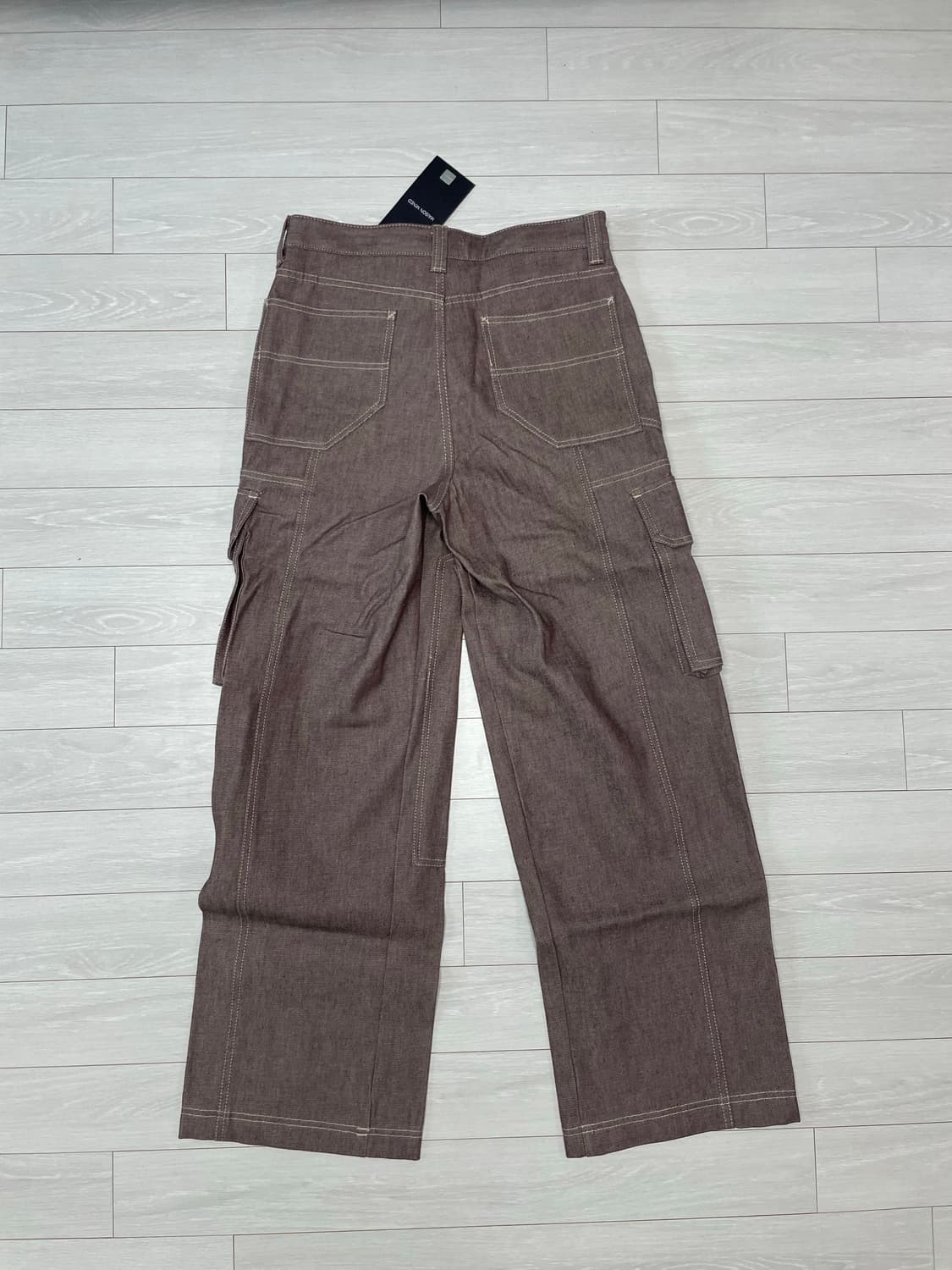메종미네드 OBLIQUE CARPENTER WIDE PANTS BROWN 상품이미지5
