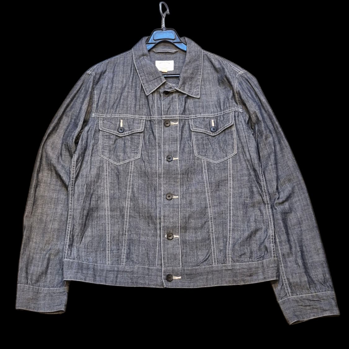 XL(착샷잇음) 청색 면 슬림핏 트러커자켓  상품이미지1