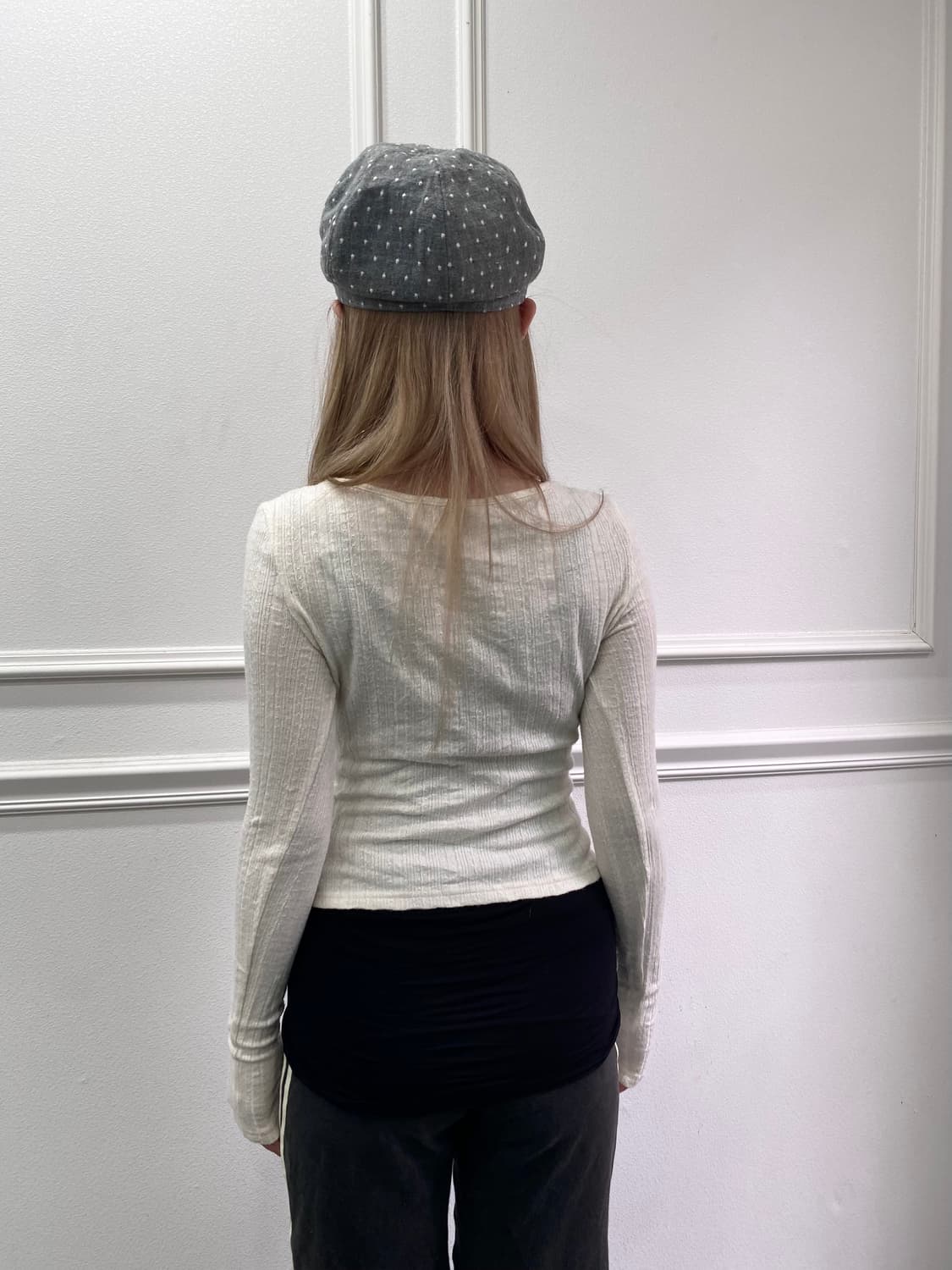 Lace Detail White Crop Slim Fit Sleeve 상품이미지4