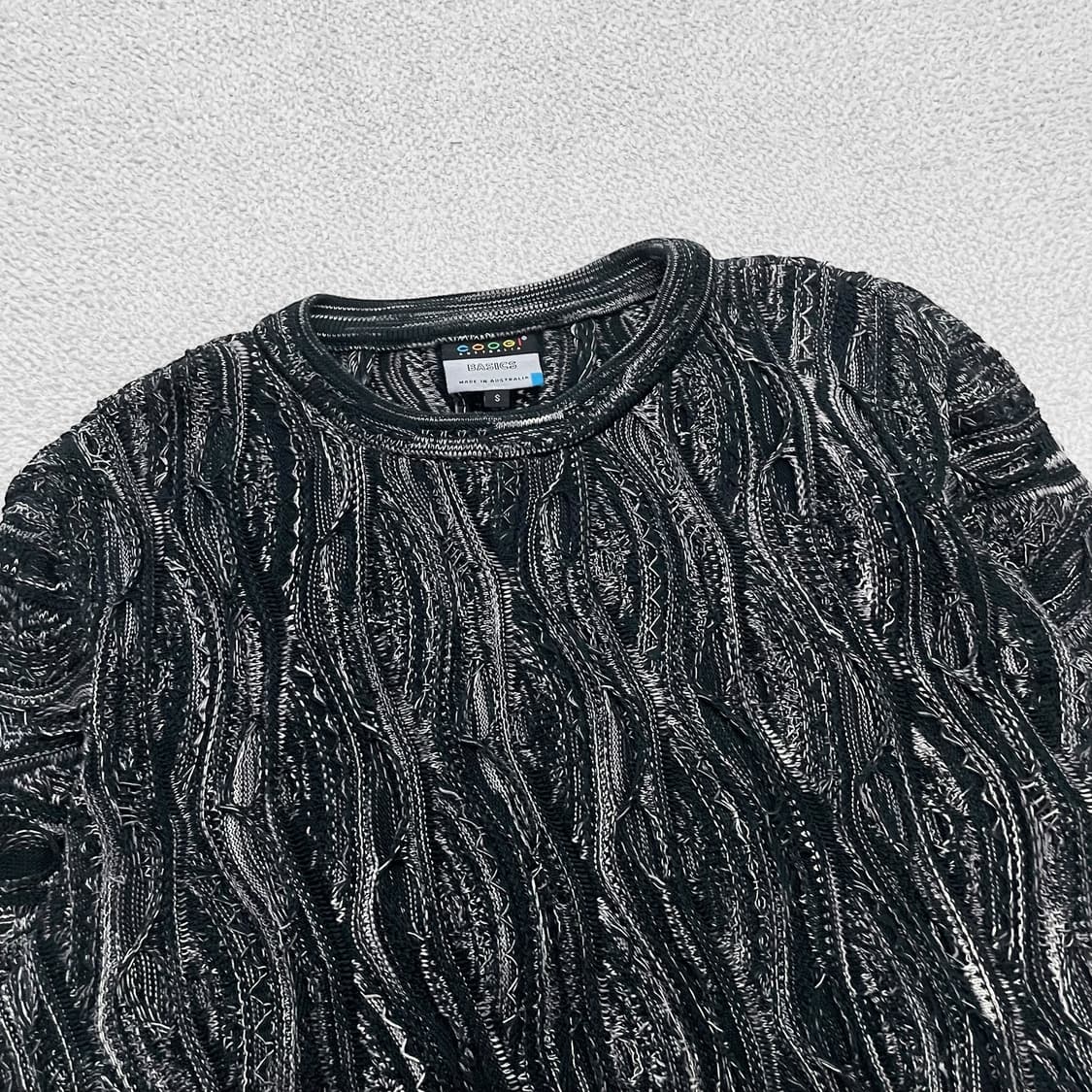 쿠지 Coogi 케이블 라운드 니트 블랙 상품이미지2