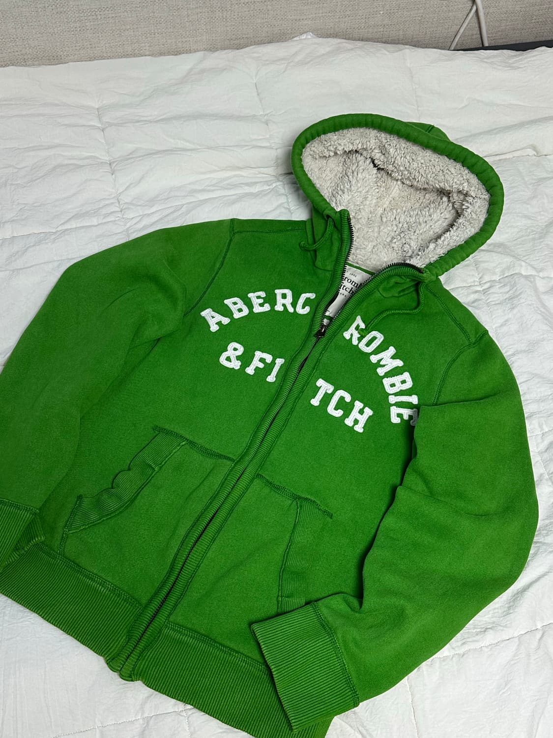 아베크롬비 양털 후드 집업 그린 라지  상품이미지1