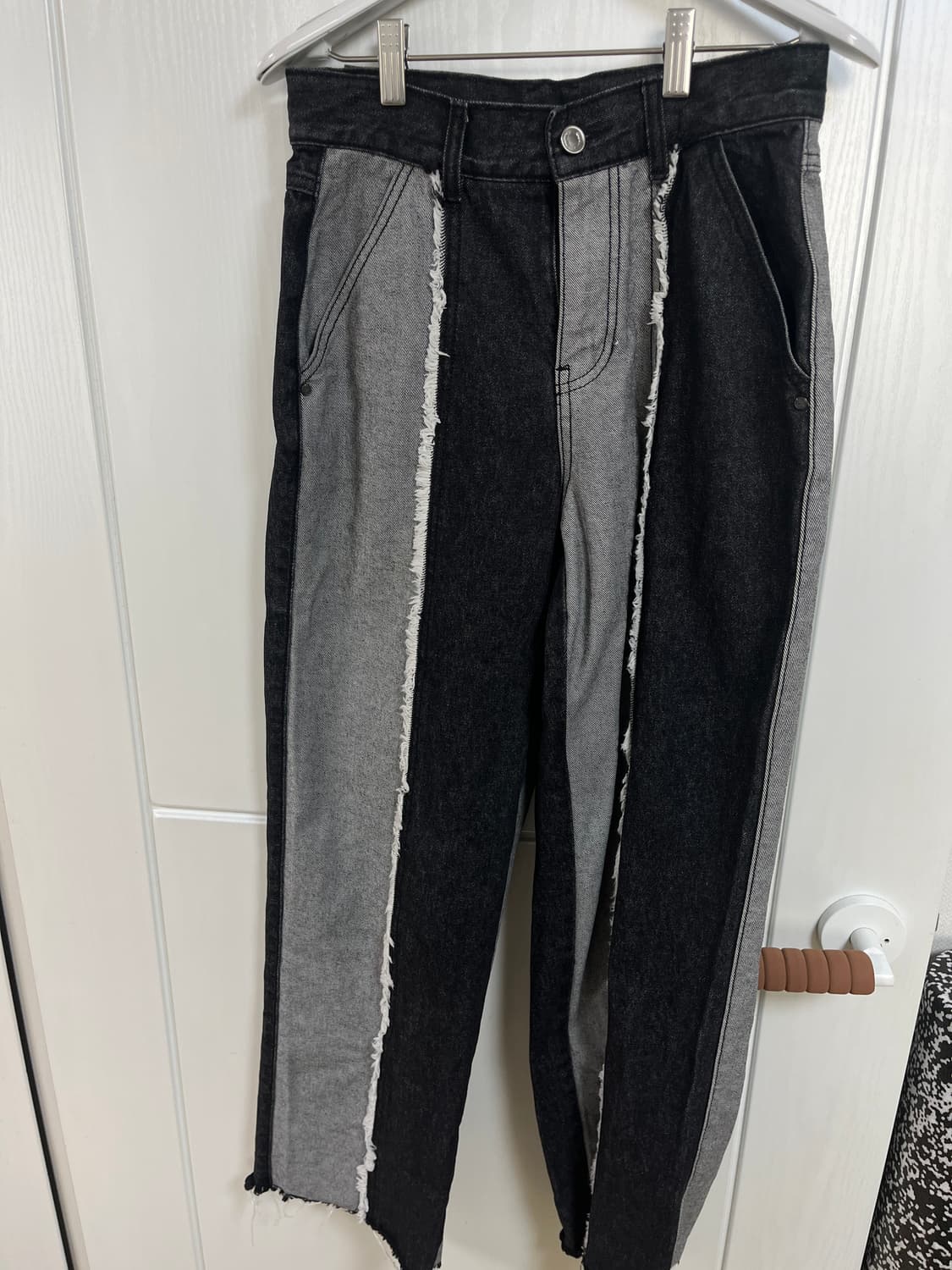 시티브리즈 흑청 배색 청바지 상품이미지2