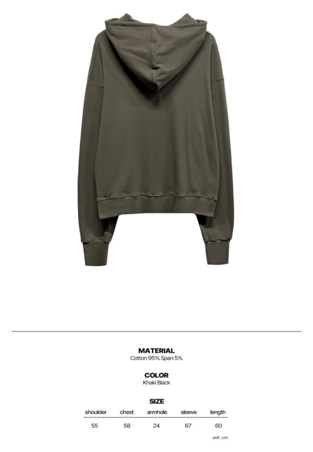랜아카이브 스터드 집업 후드 카키 새상품 상품이미지4