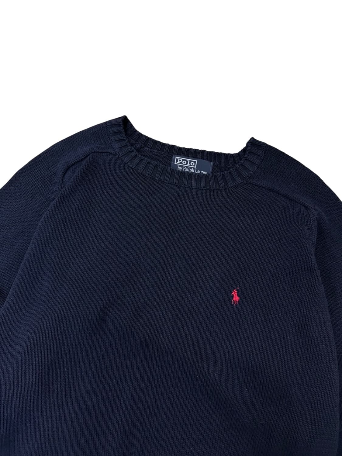 90s 폴로 코튼 니트 네이비 (XL) 상품이미지2