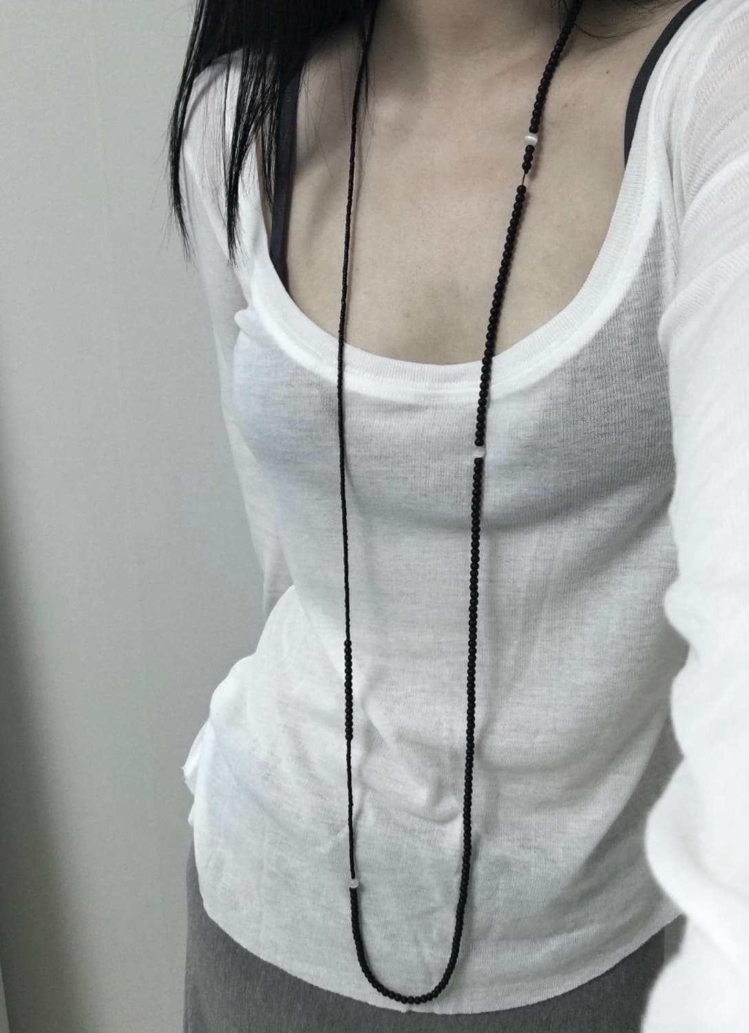 Made 블랙 롱 스카프 목걸이 상품이미지3