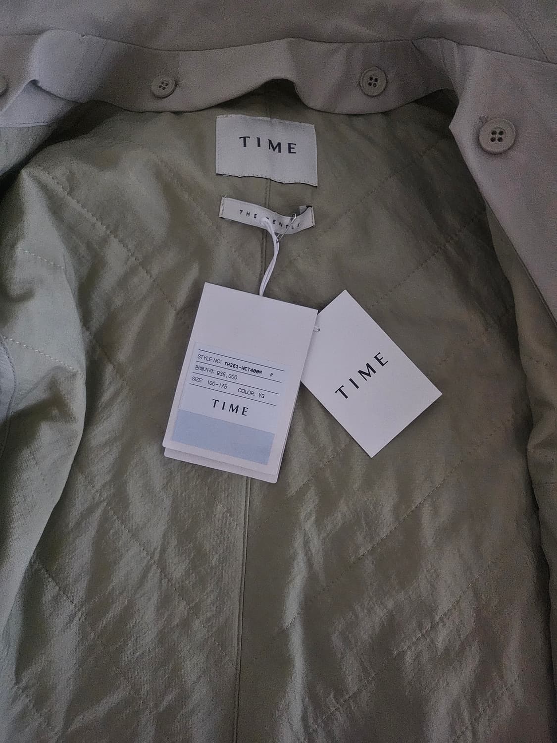 [새상품] 타임옴므 백 슬릿 트렌치 코트 100 상품이미지3