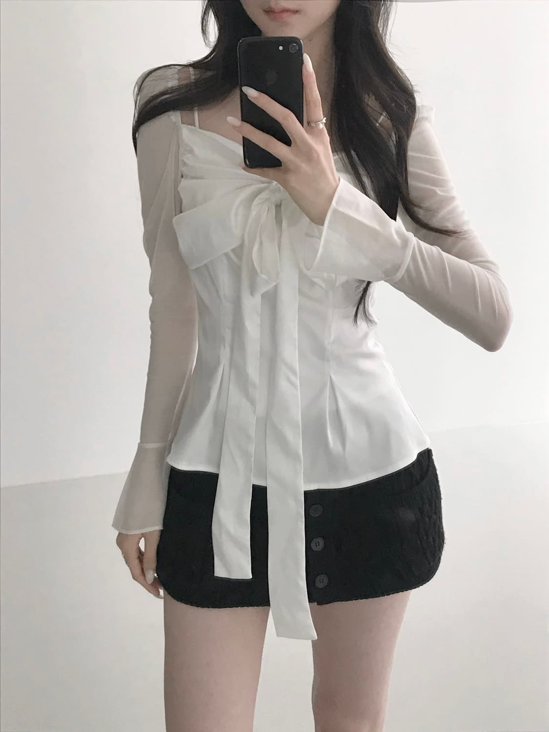 고희 힐다 스완 블라우스 화이트 상품이미지2