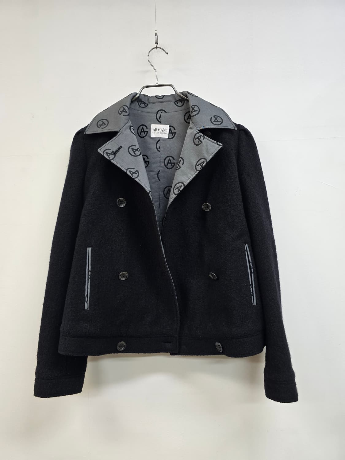 아르마니 꼴레지오니 로고 라나울100% 자켓 상품이미지3