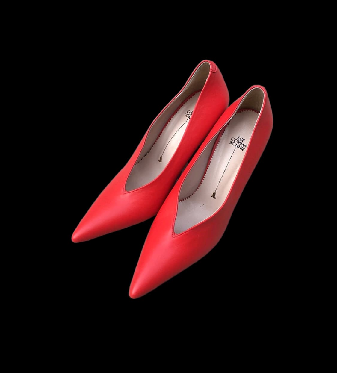 [미사용] 슈콤마보니 V컷 와이드 레드 펌프스 힐 👠 225 상품이미지3