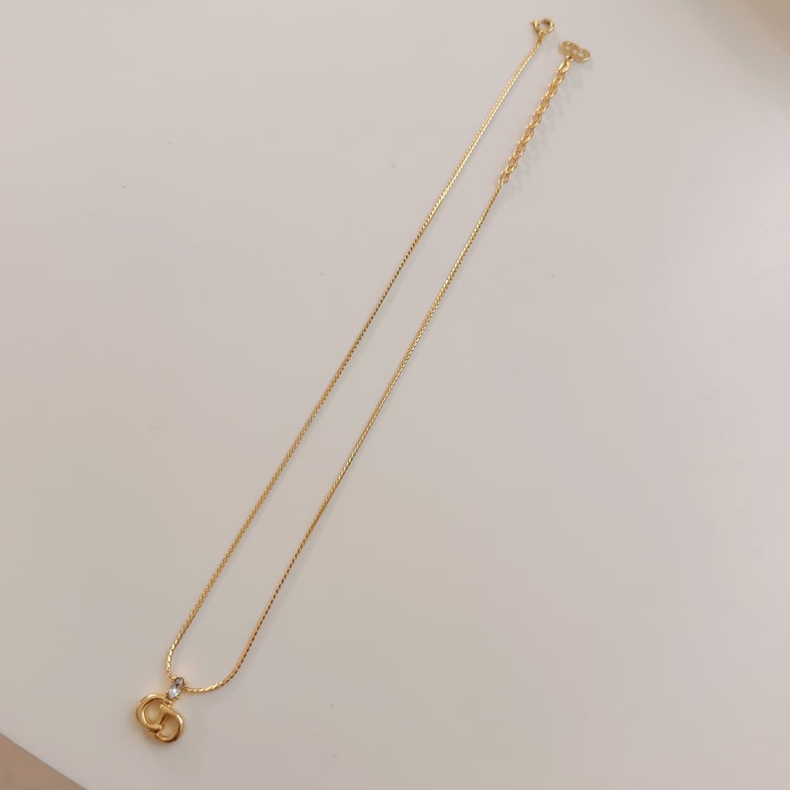 빈티지 디올 CD 로고 큐빅 목걸이 상품이미지8