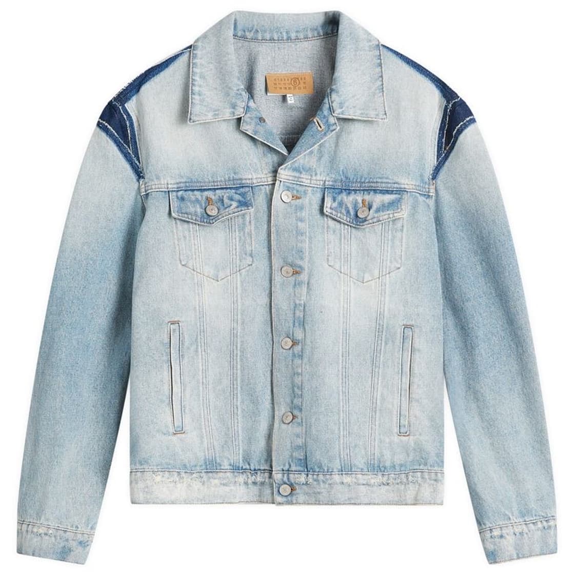 [48]MM6 메종 마르지엘라 24FW 백 스티치 데님 트러커 자켓 상품이미지1